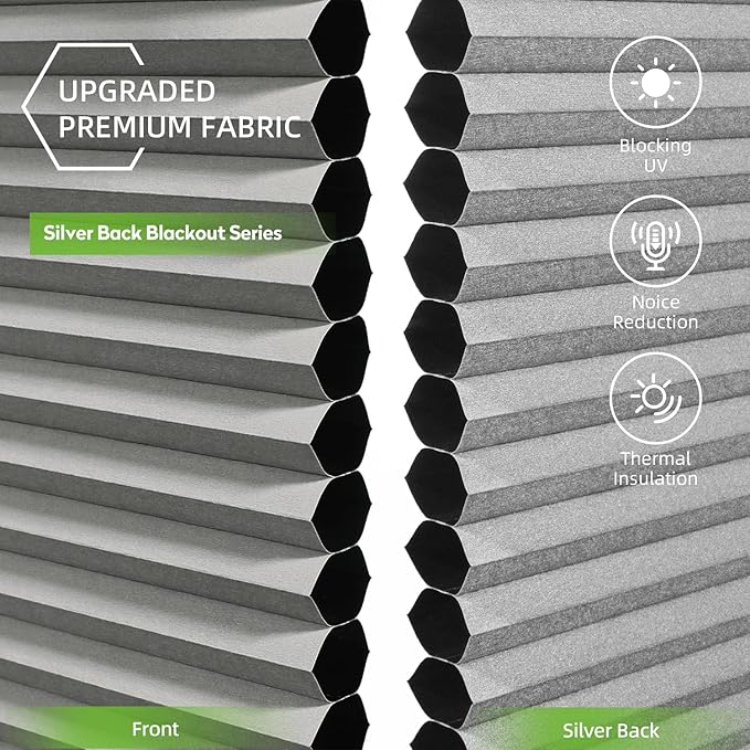 ZSTARR Motorized Skylight Shades Blackout Cellular Honeycomb Electric Blinds with Solar Panel Cordless Rechargeable with Remote for Roof and Slanted Windows (Blackout Mercury Ash)