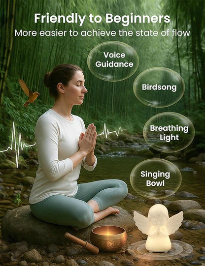 ZonLi Guided Breathing Light - Meditation Accessory for Mindfulness, Anxiety Relief in Calm Down Corner, White Noises for Stress Relief, Relaxation & Peaceful Sleep, Self-Care Gizmo for Adults & Kids