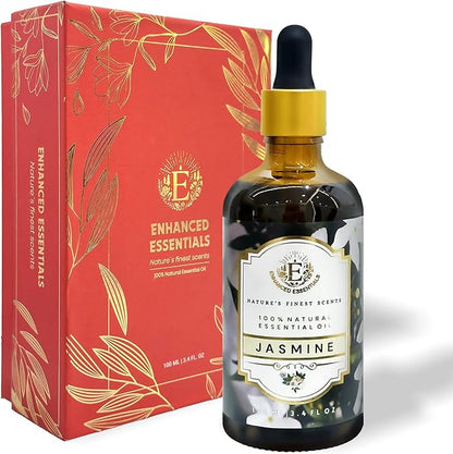 Luxurious Jasmine Essential Oil | Slow Distilled & Exotic| for Home,Diffusers,Skin & Hair Care,Aromatherapy,Bath,Perfume,Soap & Candle Making|with Glass Dropper| 3.38 fl oz (100 ml)