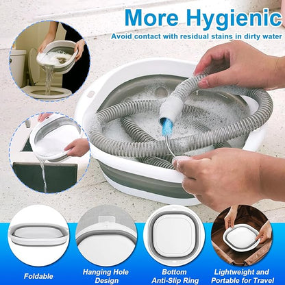 XANGNIER Cleaning Brush Kit for CPAP Mask,Standard 15mm-22mm Hose,Tube,Water Chamber,6.5 Ft Thick Hose Brush and Foldable Wash Basin for CPAP Machine Equipment Accessories Cleaner Supplies