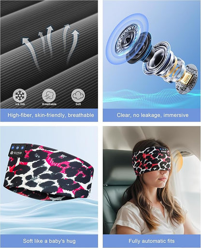 LOVE EYE Sleep Headphones Wireless Headband Headphones Bluetooth 5.4 for Side Sleeper Bluetooth Headband Earphones for Sports for tech Gadgets Gifts