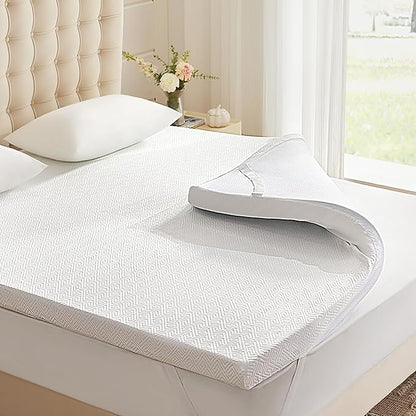 3 Inch Memory Foam Mattress Topper Twin XL, Memory Foam Pad with Removable & Washable Cover, Bed Topper for Back Pain, Non-Slip Ventilated Design, Twin XL Size