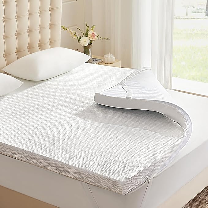 2 Inch Memory Foam Mattress Topper Full, Memory Foam Pad with Removable & Washable Cover, Bed Topper for Back Pain, Non-Slip Ventilated Design, Full Size