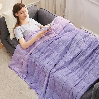 Weighted Blanket 10 Pounds Twin Size, Cooling Blanket for Hot Sleepers, Soft Bed Blanket Universal to All Seasons, 48''x72'' 10 LBS, Purple