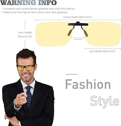 JASHIKA Clip on Blue Light Blocking Computer Gaming Glasses, Anti Blue Ray Video/TV Lenses for Men and Women,UV Blocking Anti Eye Strain Fatigue Dry Eyes Relief Unisex Reading Eyewear