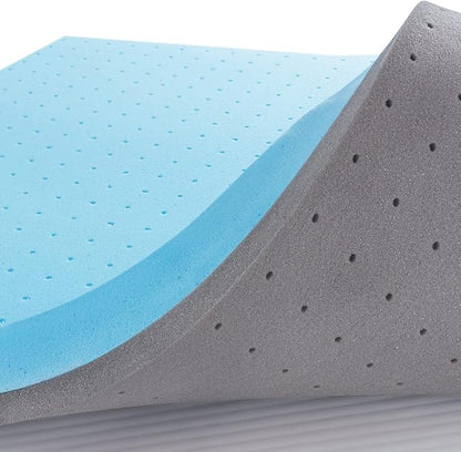 Maxzzz King Mattress Topper,3 Inch Ventilated Design Memory Foam Queen Mattress Topper,Cooling Gel Infused Swirl Foam Pad for Pressure Relief Back Pain, CertiPUR-US Certified