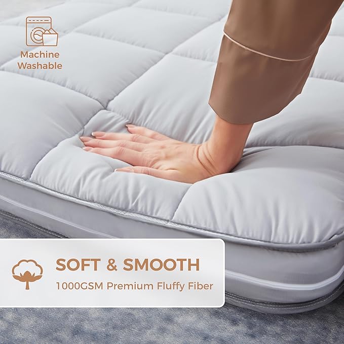 4Inch Cot Mattress Topper,Twin Gel Infused Memory Foam,Machine Washable Thickened Pillow Top Cover,Roll Up Floors Mat,Portable Folding Sleep Pad(75 x 38“)