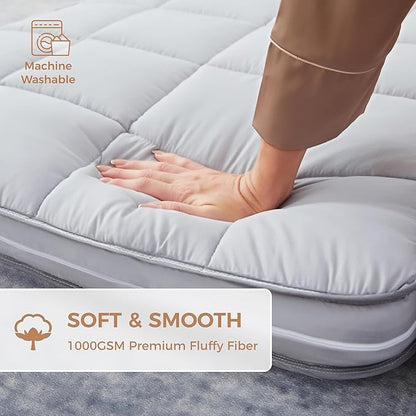 4Inch Cot Mattress Topper,Narrow Twin Gel Infused Memory Foam,Machine Washable Thickened Pillow Top Cover,Roll Up Floors Mat,Portable Folding Sleep Pad(75 X 30“)
