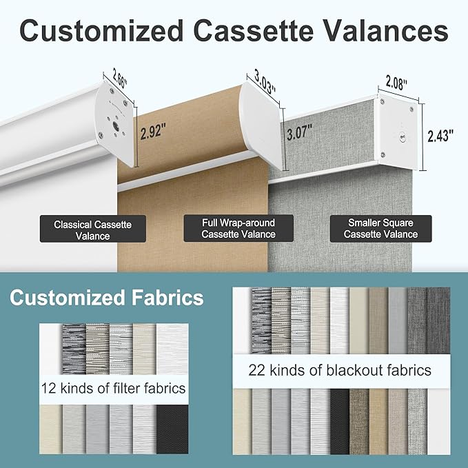 BERISSA Motorized Blinds with Remote,Blackout Smart Roller Shades with App,Voice Control,Thermal Insulated Automatic Blinds,Electric Shades with USB/Solar Pannel.Custom Color