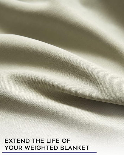 YnM Cotton/Polyester Duvet Cover for Weighted Blankets (Avocado/White Reversible, 48''x72'')