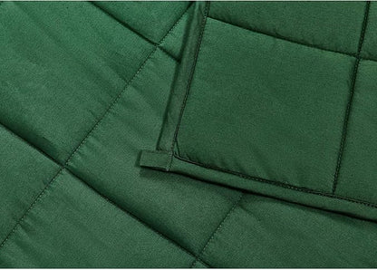 TONGDADA California King Size Weighted Blanket | 90''x108'',25lbs | Perfect for Couples | Premium Cotton Material with Glass Beads | Dark Green