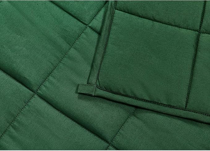 RelaxBlanket King Size Weighted Blanket | 80''x90'',20lbs | for Single or Double | Premium Cotton Material with Glass Beads | Dark Green