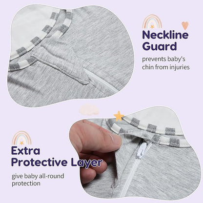 PuppyPaws Baby Sleep Sack 2-Pack Set, Transitional Swaddle, Sleep Sack 6-9 Months, Wearable Blanket Baby with 2-Way Zipper Summer, 95% Rayon derived from Bamboo, 5% Spandex