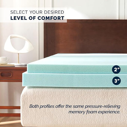 Elegant Comfort 3 Inch Premium Ventilated Memory Foam Mattress Topper - Optimizes Airflow - CertiPUR Certified - Mattress Pad and Bed Topper - Queen Size