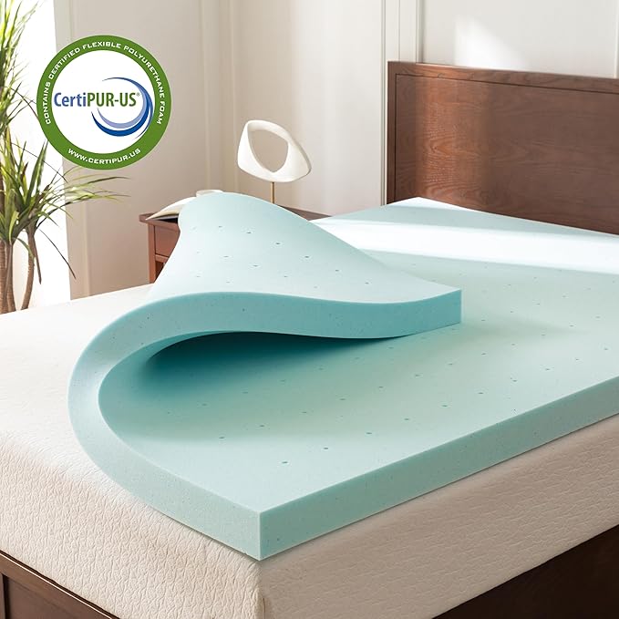 Elegant Comfort 3 Inch Premium Ventilated Memory Foam Mattress Topper - Optimizes Airflow - CertiPUR Certified - Mattress Pad and Bed Topper - Queen Size