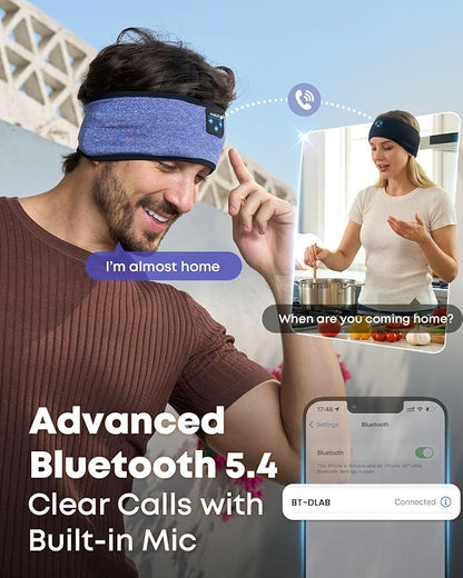 Sleep Headphones Headband Bluetooth 5.4 - Comfortable Wireless Headphones with Ultra-Thin HD Speakers for Travel, Yoga, Running, Insomnia Relief