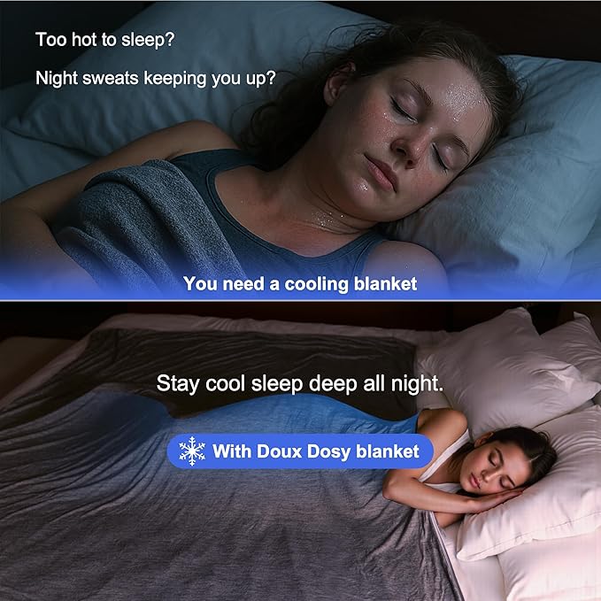 Cooling Blanket - Thin Throw Blanket for Couch, Sofa, Chair, Q-Max>0.4, Lightweight, Breathable, Double-Sided, Absorbs Heat to Keep Body Cool in Summer, 50"x70", Grey