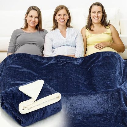 Preboun 51.18 x 40.55 Inch Faraday Blanket for Pregnant Babies, Emf Blanket Protection 5 g, Bluetooth, Phone Towers, Two Sides Using for Beds Couches Travel(Flannel, Blue)