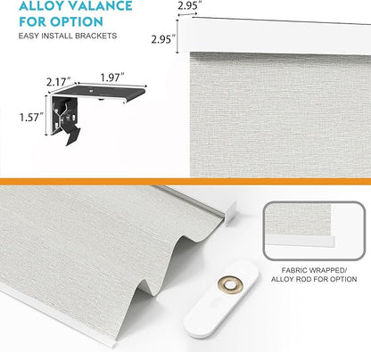 Motorized Blinds with Remote, Smart Blind Roller Shades Compatible with Alexa, Durable Rechargeable Battery Solar Power 100% Blackout Customized Size (Luxury-Silver)