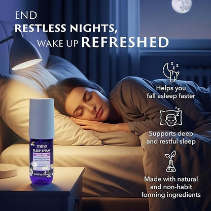 Chamomile Inspired Sleep Spray with Melatonin - Relaxing Gifts for Teen Girls and Women – Natural Pillow Mist for Sleep, Self Care Bedtime Spray, Lavender & Cedarwood Blend