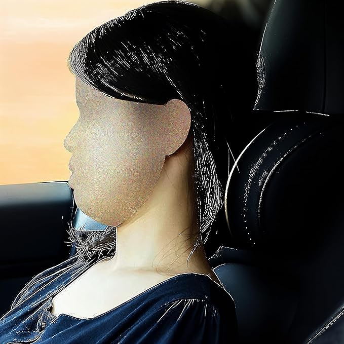 Car Headrest Neck Pillow Support Memory Foam Ergonomic Design Accessory for Driving Seat Fatigue Relief Compatible with Model S X 3 Y & Cybertruck - 2 Pieces