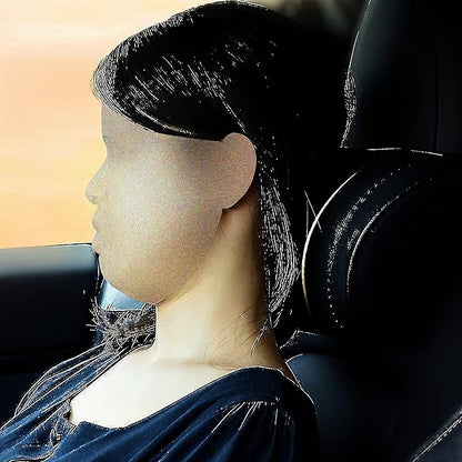 Car Headrest Neck Pillow Support Memory Foam Ergonomic Design Accessory for Driving Seat Fatigue Relief Compatible with Model S X 3 Y & Cybertruck - 2 Pieces