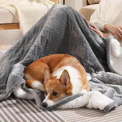 Electric Throw Blanket Heated Throw 50''x60''- Wheat Pattern Flannel & Sherpa Heated Lap Blanket with 5 Heat Settings & 4-Hour Auto Shut-Off, ETL & FCC Certified, Machine Washable Home Use, Grey
