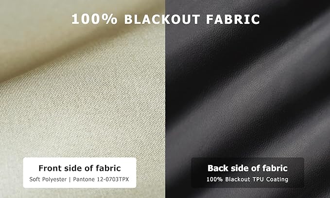 LazBlinds 100% Blackout Roller Shades, No Tools No Drill Cordless Blinds for Windows, Thermal Insulated UV Protection Privacy Window Shades for Bedroom (36''W x 72''H, Cream)