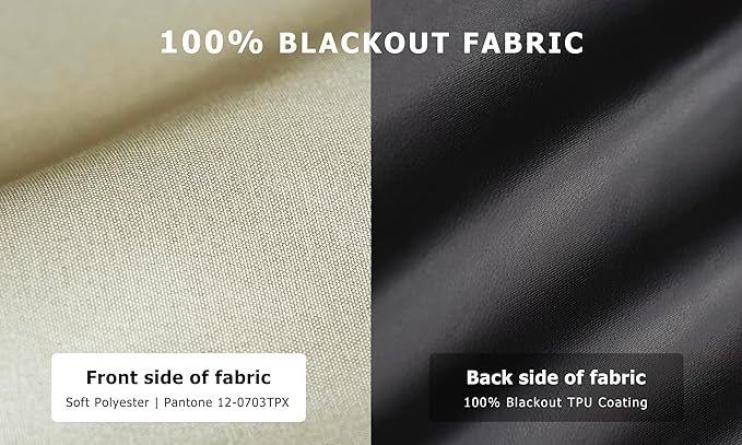 LazBlinds 100% Blackout Roller Shades, No Tools No Drill Cordless Blinds for Windows, Thermal Insulated UV Protection Privacy Window Shades for Bedroom (48''W x 72''H, Cream)