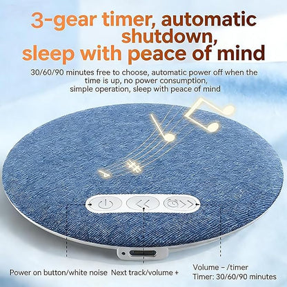 Bluetooth Pillow Speakers for Sleeping 2026 New Wireless White Noise with Timer Stereo Bass Portable Sleep Aid for Adults (Blue)