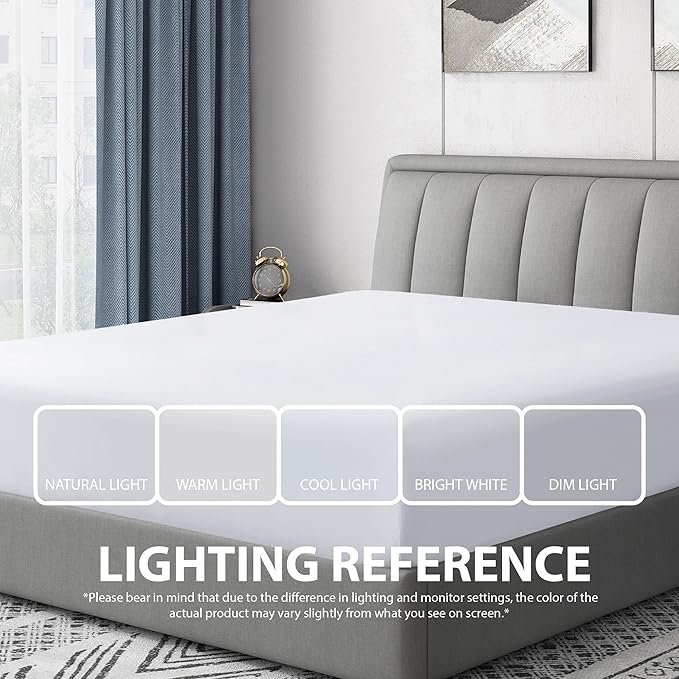 Cathay Home Twin XL Fitted Sheet - Double Brushed Ultra Soft – Wrinkle & Fade Resistant - 16" Deep Pocket Fitted Sheet Only - Good Fit for 14"-18" Deep Mattress (Twin XL, White)