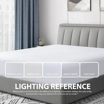 Cathay Home Full Fitted Sheet - Double Brushed Ultra Soft - Wrinkle & Fade Resistant - 21" Extra Deep Pocket Fitted Sheet Only - Good Fit for 19"-23" Deep Mattress (Full, White)