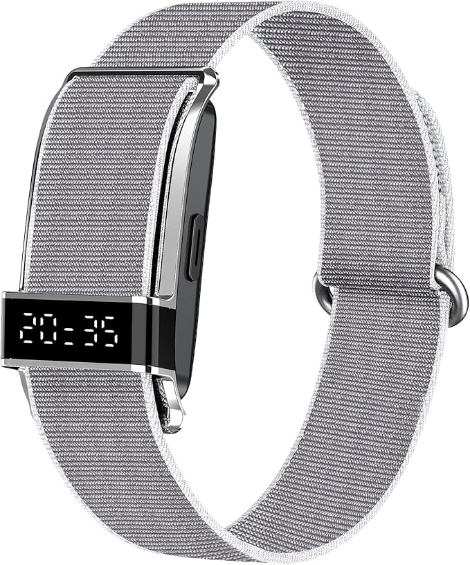 Fitness Trackers Smart Wristband With Hidden Screen(Wrist-Raise Screen Activation)Activity & Sleep Tracker with Heart Rate/HRV/Blood Oxygen, Vibration Alerts, Free APP (Silver, Universal Size)