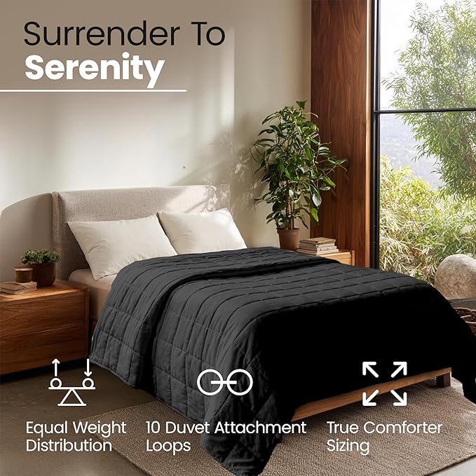 HomeSmart King Size Weighted Blanket 40 lbs, Heavy Blanket, Fits California King Beds, XL Oversized Weighted, Grey 104x92