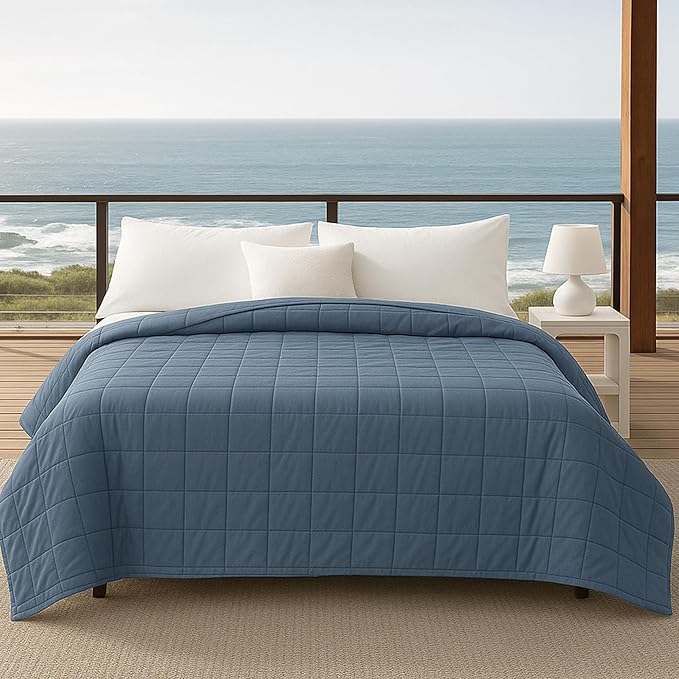 HomeSmart Cooling Weighted Blanket Queen Size 20 lbs, Designed with Hi-Tek Stay Cool Fabric On Both Sides of The Blanket, Machine Washable, Perfect for Couples