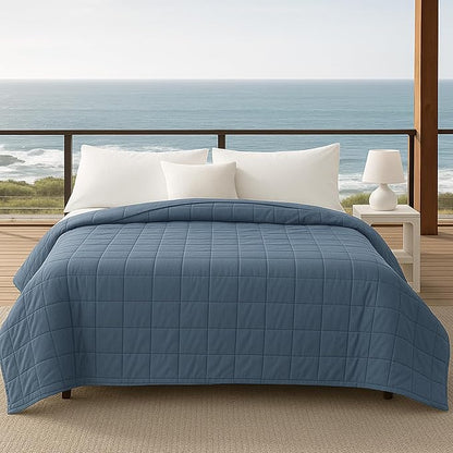 HomeSmart Cooling Weighted Blanket Queen Size 20 lbs, Designed with Hi-Tek Stay Cool Fabric On Both Sides of The Blanket, Machine Washable, Perfect for Couples