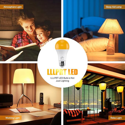 3W LED Amber Light Bulbs, Upgrade to Dimmable,2 Pack 1600K Warm White 180LM Night Lighting, Blue Light Blocking, Energy Saving, 30W Replacement, Sleep Aid E26 Base,for Bedroom,Baby Nursery Room