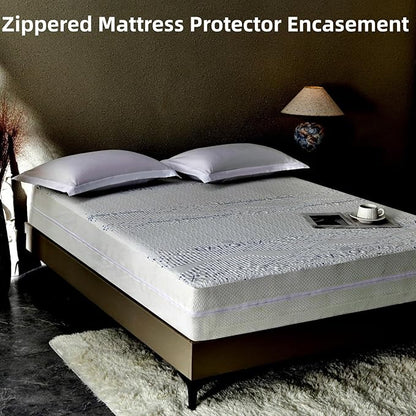 Heavy Duty Waterproof Breathable Mattress Encasement Cover - 6-Sided Zippered Mattress Protector with Elastic, Removable Design & Thick Fabric -King 76''x80''. Depth 3''-5''