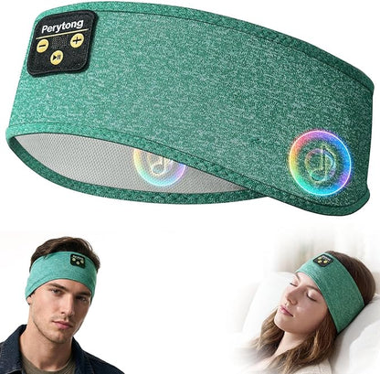 Perytong Sleep Headphones Wireless, Bluetooth Sports Headband Headphones with Ultra-Thin HD Stereo Speakers Perfect for Sleeping,Workout,Jogging,Yoga,Insomnia, Air Travel, Meditation (Green)