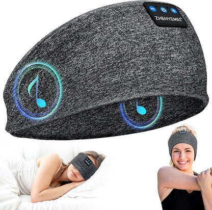 Sleep Headphones Wireless Bluetooth 5.4 Headband, Sports Earphones Sleep Earbuds with HD Stereo Speaker Microphone for Workout Jogging Yoga Insomnia Air Travel Meditation Unique Gifts Gray