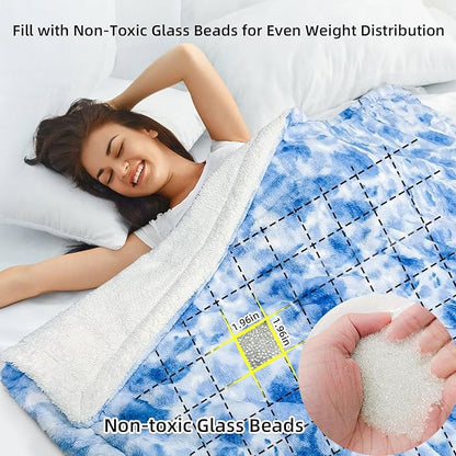 Heated Weighted Blanket,48" x 72" Twin Size Heated Weighted Sherpa Blanket for Adult, 15 Lbs,Weighted Heated Plush Blanket With Glass Beads,12 Heating Levels & 1-24 Hour Auto-Off, Machine Washable