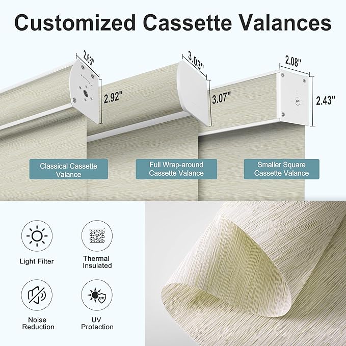 Motorized Blinds with Remote,Light Filtering Smart Roller Shades with App,Voice Control,Thermal Insulated Automatic Blinds,Electric Shades with USB/Solar Pannel.Filter Jacquard Beige