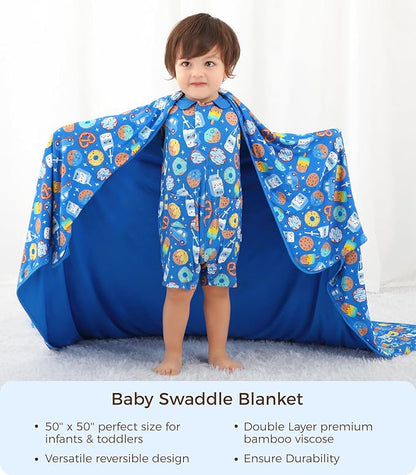 Premium Baby Blankets, Soft Viscose from Bamboo Blanket for Boys and Girls, Nursery Crib Bedding Quilt for Newborn and Toddler, Cooling for Hot Sleepers, 50'' x 50'' Cookies