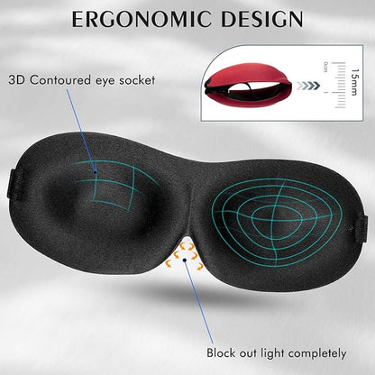 Bonuci 12 Pack Sleep Mask Blackout 3D Eye Mask for Ultralight Sleeping Night Blindfold Eye Covers with Adjustable Strap for Men Women Travel Gift Back and Side Sleeper (Multicolor)