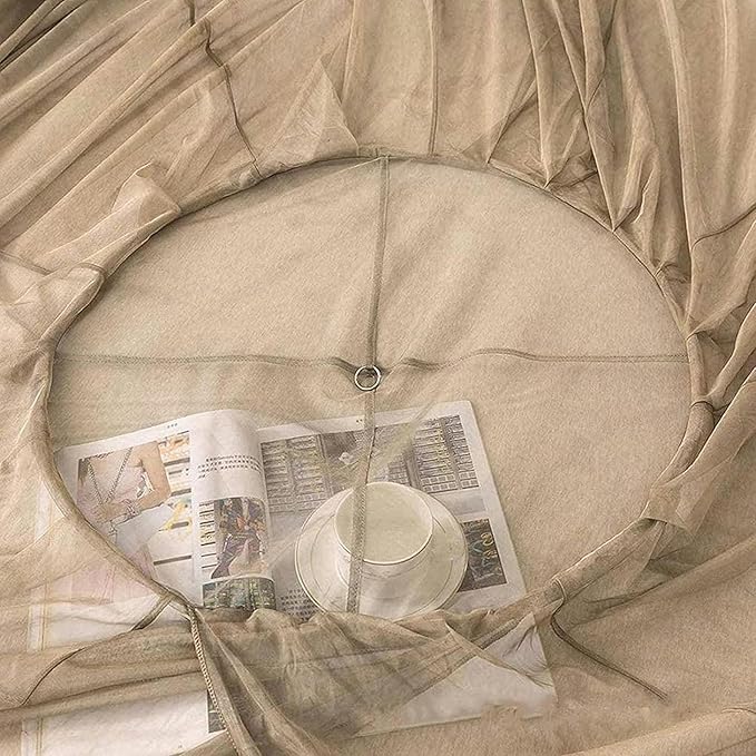 AMNOOL Silver Fiber Anti Radiation Bed Canopy,Round Retractable Breathable EMF Shielding Net Fabric Shielding Rate 99.99% for Anti Radiation WiFi 5G Smart,8m
