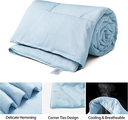 Bamboo Viscose All Season Comforter/Blanket - Ultra Soft & Breathable Comfort - Perfect Medium Weight for Snuggling Without Overheating - Enjoy Cozy Sleep All Night