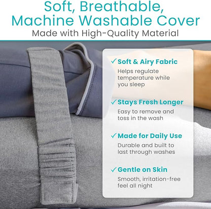 Leg Pillow for Side Sleeping - Hip Pain Pillow for Between Legs - Memory Foam Wedge for Hip, Knee, Back Relief, Pregnancy, Sciatica - Orthopedic Breathable, Machine Washable Cover