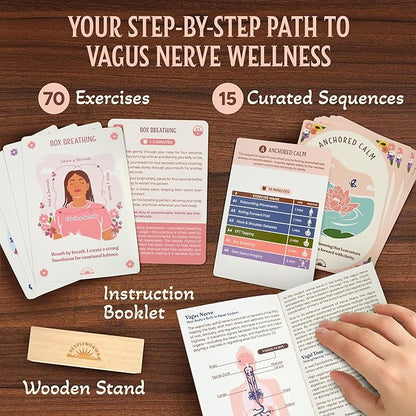 70 Vagus Nerve Exercises - Cards for Nervous System Regulation - Polyvagal Theory Techniques to Reduce Stress & Anxiety on 3.5" x 5" Cards - Breathwork, Mindfulness, Movement & Sensory Exercises