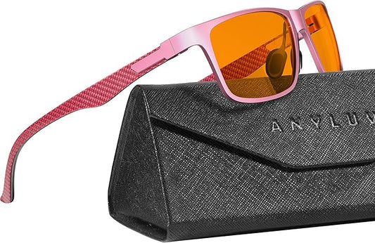 ANYLUV Blue Light Blocking Glasses Men Computer Gaming Glasses Lightweight Al-Mg Metal Anti Eyestrain Eye Protection