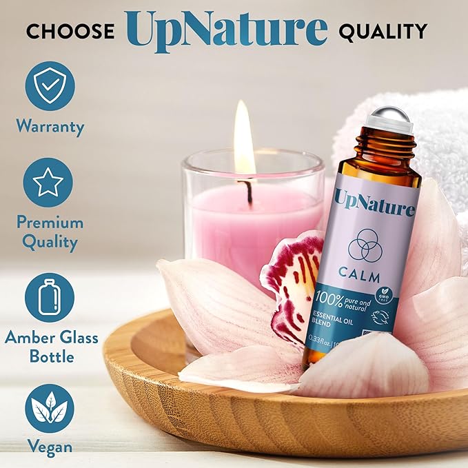 UpNature Calm Essential Oil Roll On - Self Care Relaxation Gifts for Women - 100% Natural Aromatherapy Blend